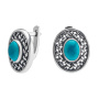 Серьги из серебра с хризоколлой