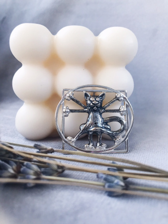 Серебряная подвеска «Кот Да Винчи»