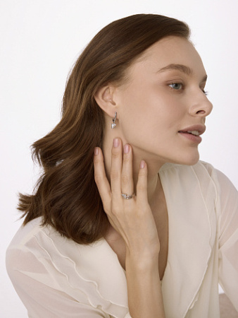 Серьги из серебра с бриллиантами