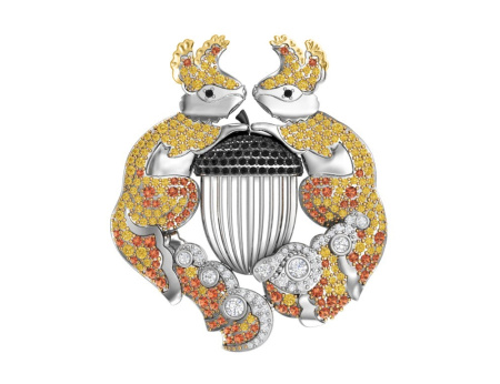 Серебряная брошь «Бельчата»