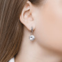 Серьги из серебра с горным хрусталем и фианитами