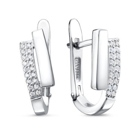 Серьги из серебра с фианитами