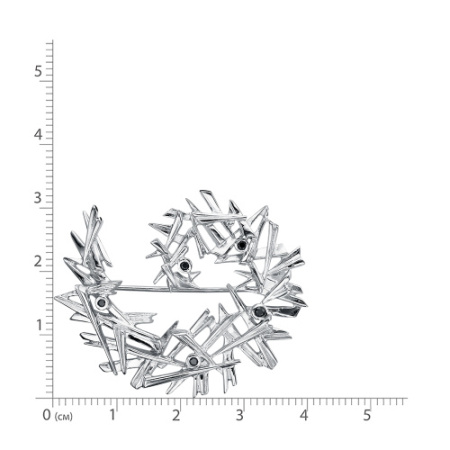 Брошь из серебра «Кристаллы Льда» с фианитами
