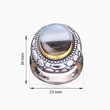 Серебряное кольцо «Агатовая Грация» с агатом