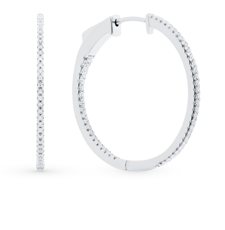 Серьги из серебра конго с фианитами