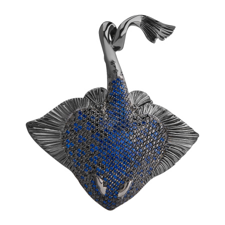 Серебряная брошь «Скат»