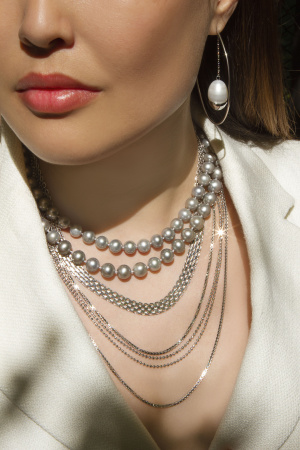 Многослойное колье из серебра