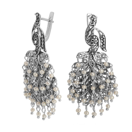 Серебряные серьги с жемчугом