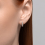 Серьги-хупы из серебра с фианитами