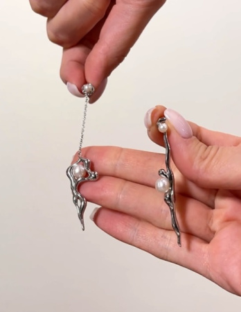 Серьги из серебра с жемчугом