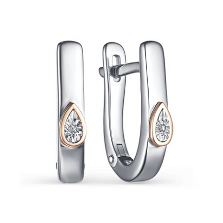 Серебряные серьги с бриллиантами