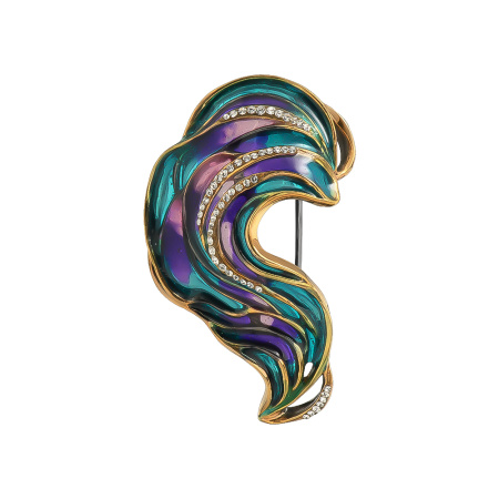 Брошь из серебра с витражной эмалью