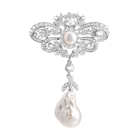 Серебряная брошь «Шарм»