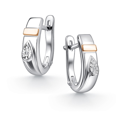 Серебряные серьги с бриллиантами