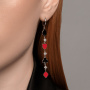 Серьги из серебра с фианитами и эмалью «Карты»