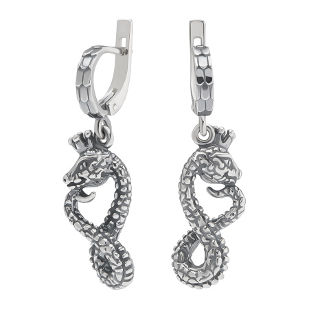 Серьги из серебра «Эгле» змея