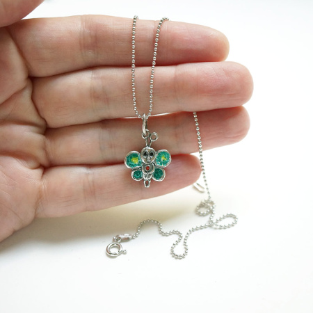 Подвеска из серебра с эмалью «Бабочка»