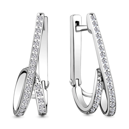 Серьги серебряные с фианитами