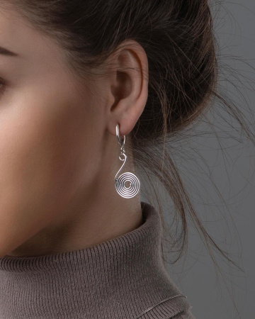 Серьги из серебра «Лабиринт»