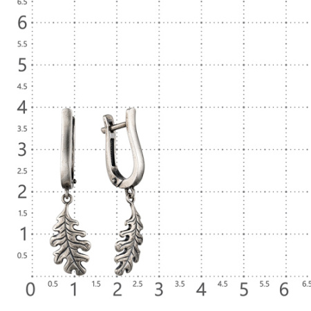Серьги из серебра «Листья Дуба»