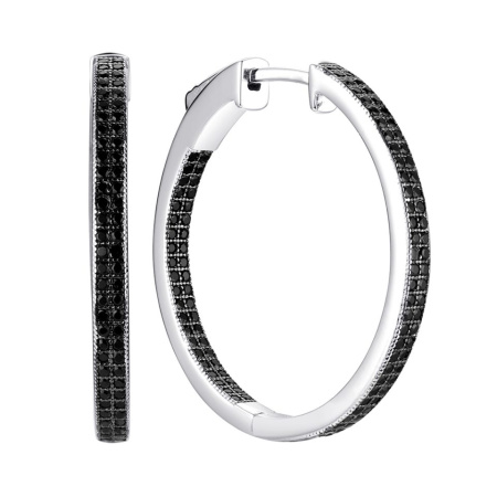 Серьги из серебра со шпинелью конго