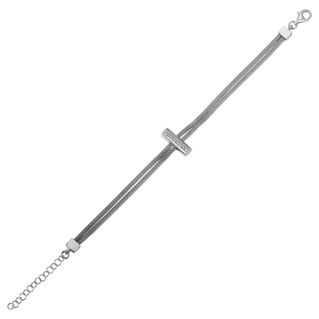 Браслет из серебра с фианитами