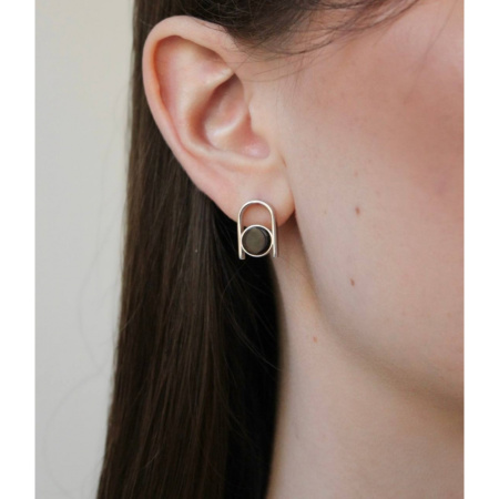 Серьги из серебра с янтарем