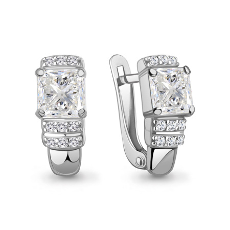 Серебряные серьги с фианитами