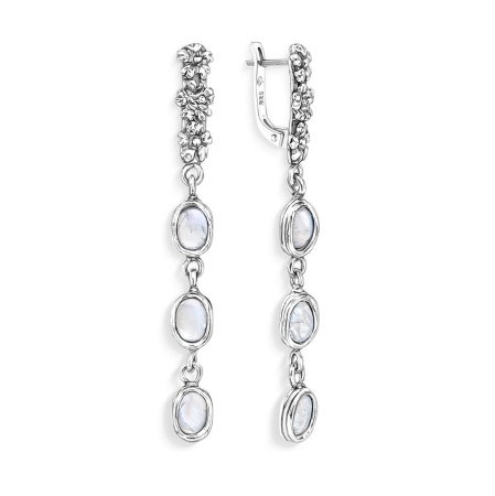 Серебряные серьги с лунным камнем