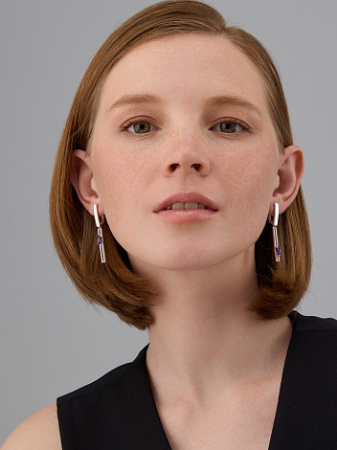 Серьги из серебра с аметистом