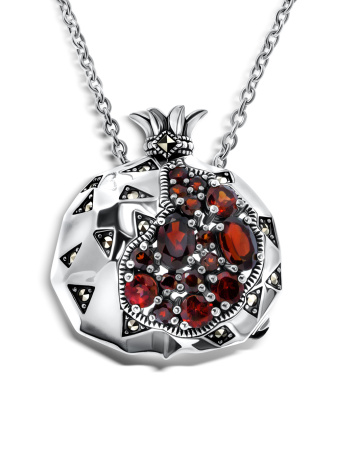 Серебряная брошь-подвеска «Гранатовое вино» ALEXANDRE VASSILIEV