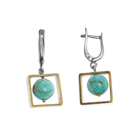 Серебряные серьги с бирюзой