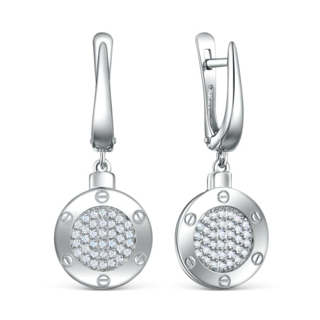 Серьги из серебра с фианитами