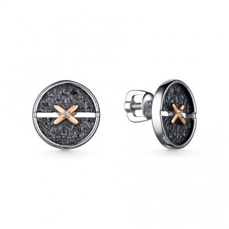 Серьги из серебра с бриллиантом