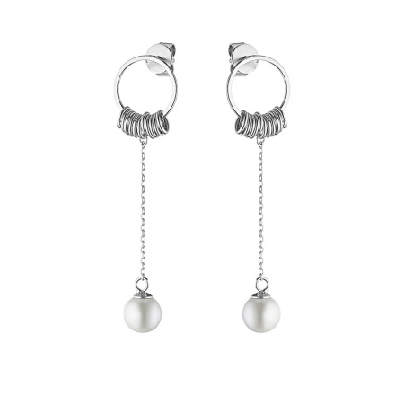 Серьги из серебра с жемчугом