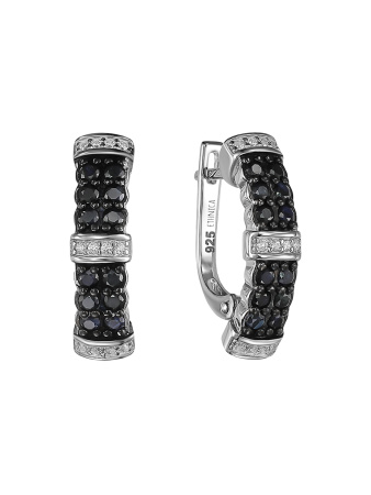 Серьги из серебра с натуральным сапфиром