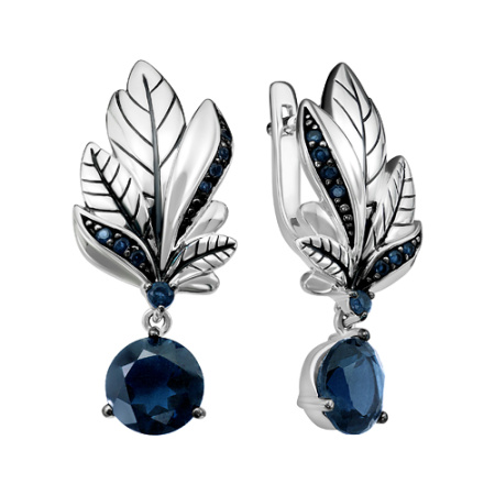 Серебряные серьги «Цветок» с топазами london