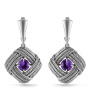 Серьги из серебра с кварцем