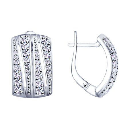 Серебряные серьги с фианитами