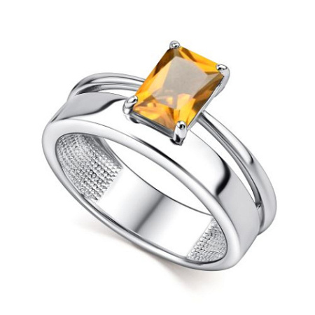 Серебряное кольцо с цитрином