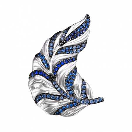 Брошь из серебра с фианитами