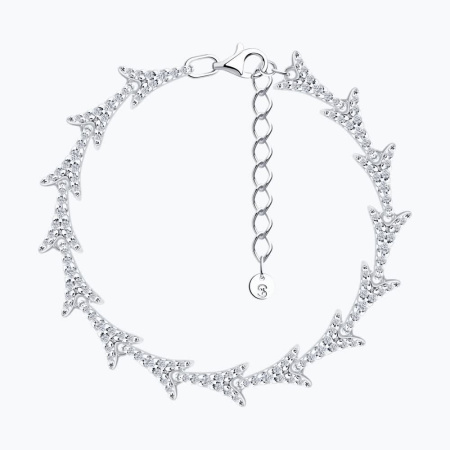 Браслет из серебра с фианитами