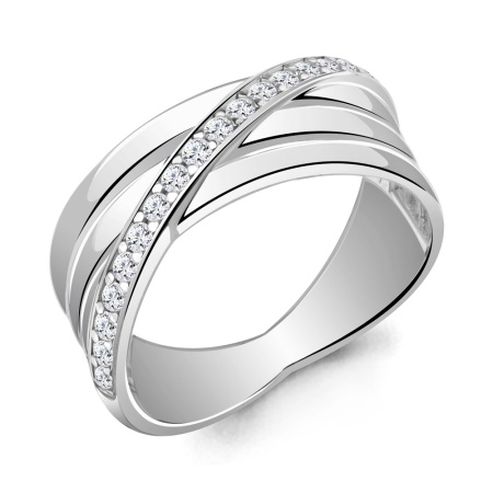 Кольцо из серебра с фианитами