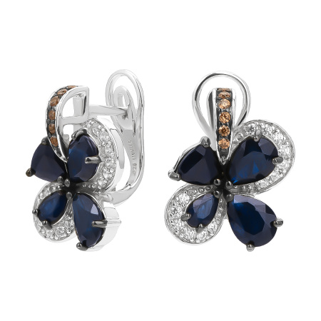 Серебряные серьги «Драгоценный цветок»