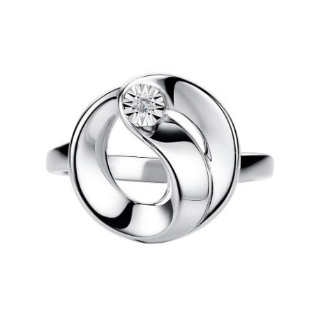 Серебряное кольцо с бриллиантом
