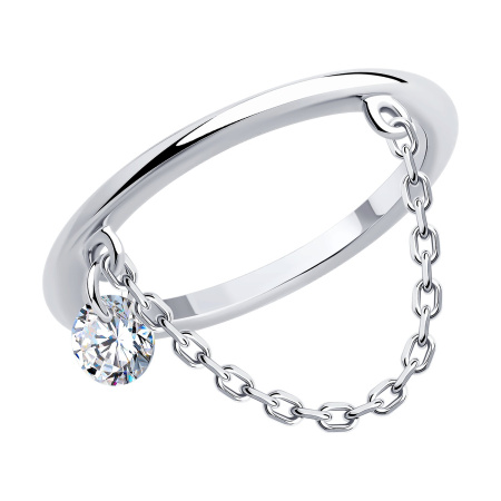 Кольцо из серебра с фианитом