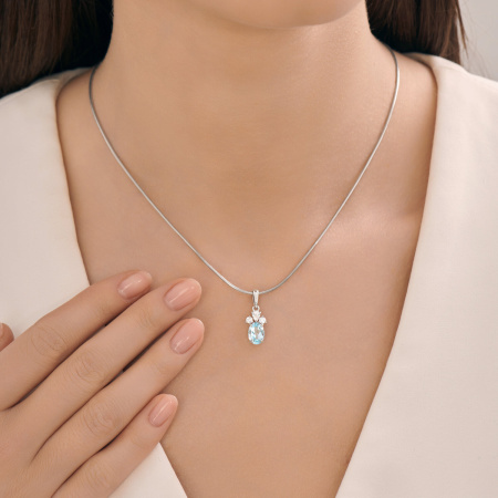 Подвеска из серебра с топазом и фианитами