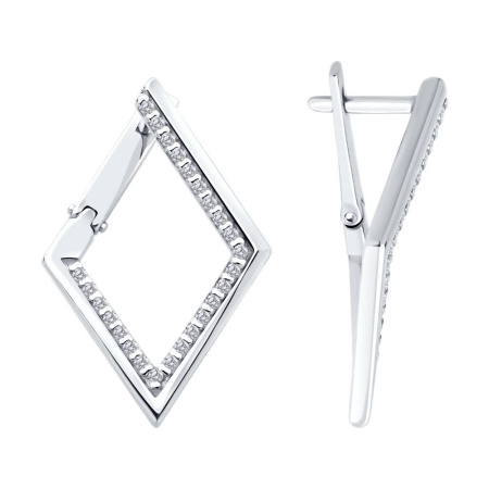 Серьги из серебра с фианитами