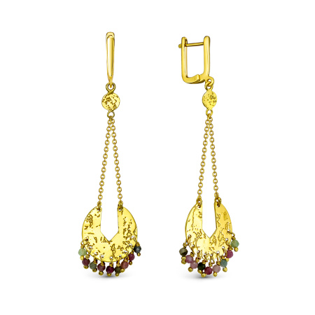 Серьги из серебра с турмалином