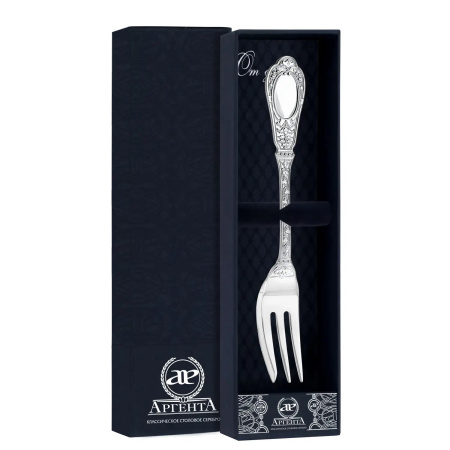 Вилка для торта «Фамильная» серебро 925